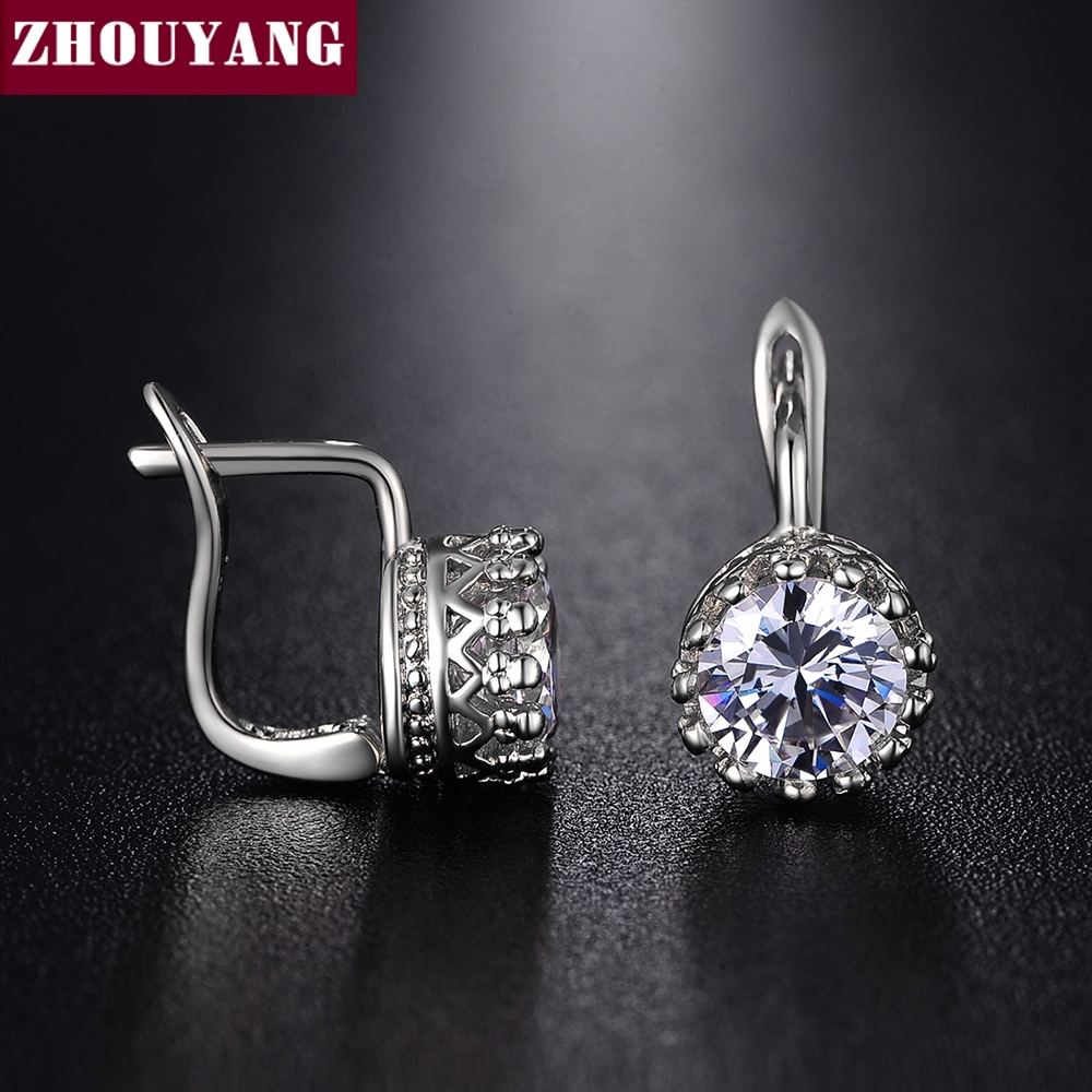 ZHOUYANG حلق تاج مطلي ذهب — صورة 4