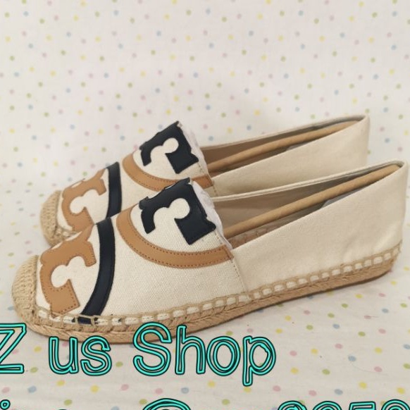 TORY BURCH POPPY CANVAS ESPADRILLE navy / & white us7/8/ |  Shopee Thailand