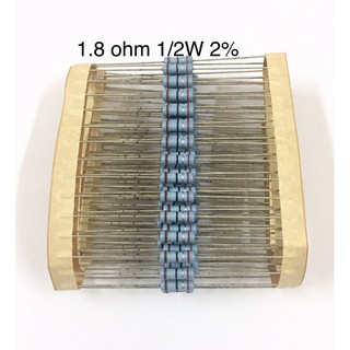 20ชิ้น 1.8 ohm 1/2W 2% Resistor ตัวต้านทาน 6.8โอห์ม 1/2วัตต์ ค่าความผิดพลาด+-5%  ตัวต้านทาน