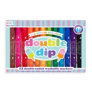 DOUBLE DIP ICECREAM SCENTED MARKERS สีเมจิกเด็กกลิ่นไอติม ทั้งหัวตัดและหัวแหลมในแท่งเดียว ทุกแท่งมีกลิ่นไอติมไม่ซ้ำ