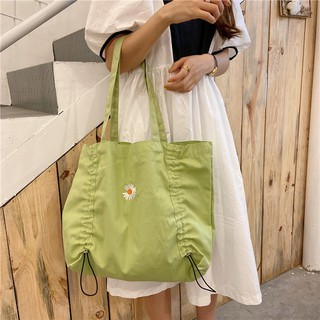 ( พร้อมส่ง 6 สี ) ✿✿✿ กระเป๋าผ้า Basic daisy tote 💛✨ (MN141)