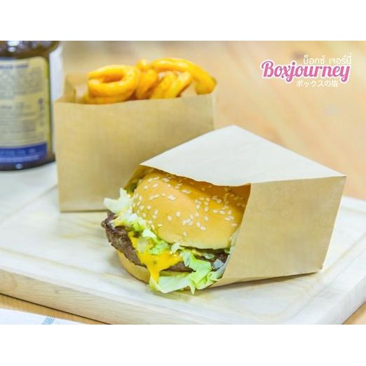 Boxjourney ซองกระดาษน้ำตาลใส่อาหาร 7 cm. (100 ใบ/แพค)