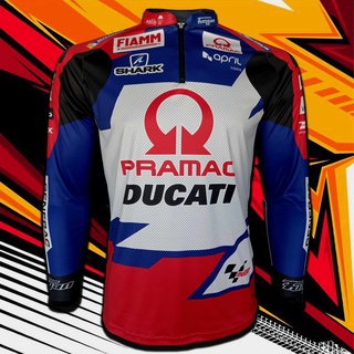 เสื้อแขนยาว MotoGP Pramac Racing เสื้อบิ๊กไบค์โมโตจีพี ทีม พราแม็ค เรสซิ่ง #MG0064 รุ่น โยฮัน ซาร์โก้#5 ไซส์ S-5XL