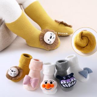 0-3Y Baby Non-slip Socks Thick Socks Cartoon Pattern Baby Socks Anti-slip Cotton Socks