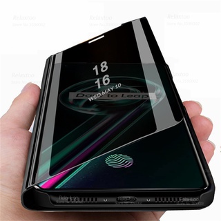 For Oppo Realme 9 Pro Plus Case Smart Mirror Magnetic Flip Phone Cover On Realme9 9Pro+ 5G Stand Shockproof Fundas