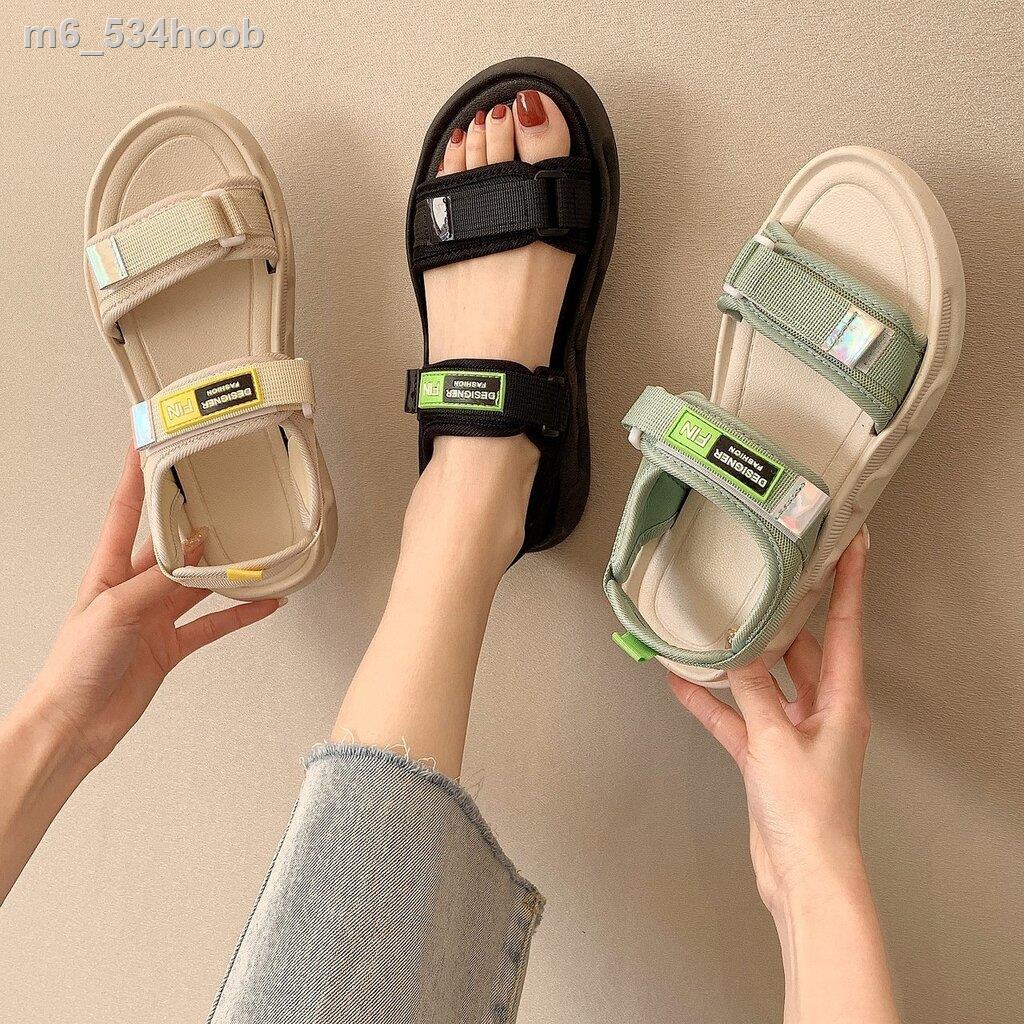 ☄[โค้ด MUNUS921 ลดทันที 75.-] FIN Casual Sandals Korean Style รองเท้ารัดส้นคาด 2 สาย สไตล์เกาหลี