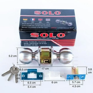ลูกบิดประตู SOLO แท้! โซโล ประตู Lock ล็อคประตู ลูกบิด ลูกบิดสแตนเลส ระบบล็อค หัวกลม กุญแจ ล็อค ล็อก Door ALUWARE AW174