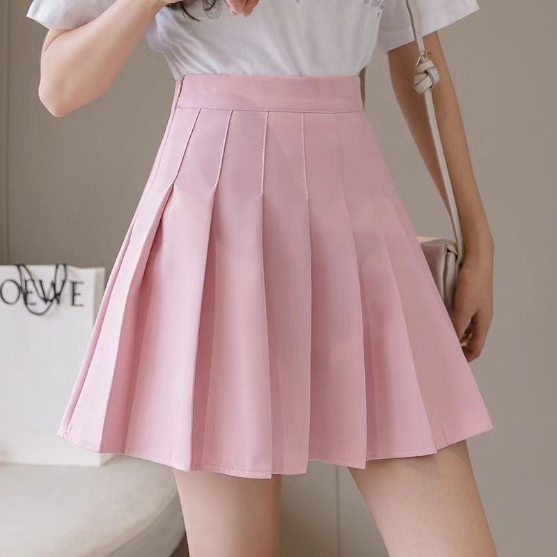 กระโปรงสั้นสีบริสุทธิ์กีฬาเอวสูงกระโปรงเทนนิสคลื่นจีบเหนือขนาด XS-3XL เป็นตัวเลือกหลายสี - รูปที่ 7