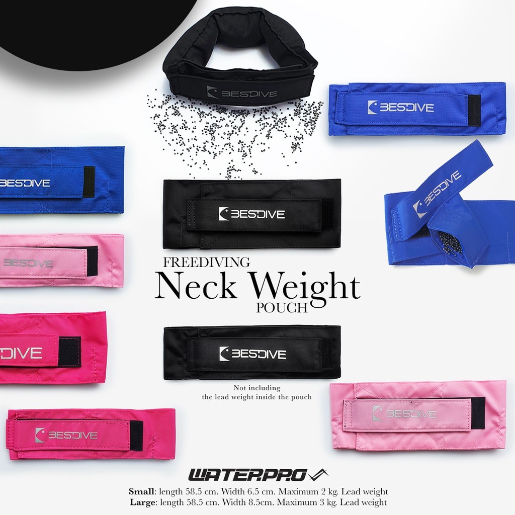 ถุงถ่วงน้ำหนักรอบคอดำน้ำ – Freediving Neck Weight แบรนด์ BESTDIVE – ไม่รวมเม็ดตะกั่ว มีขายแยก