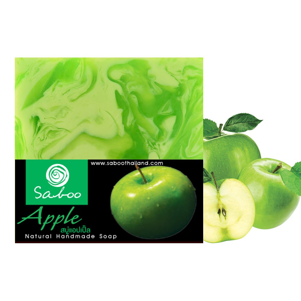 สบู่แนชเชอรัลโซป - กลิ่นแอปเปิ้ลเขียว - Saboo Natural Soap - Green  Apple