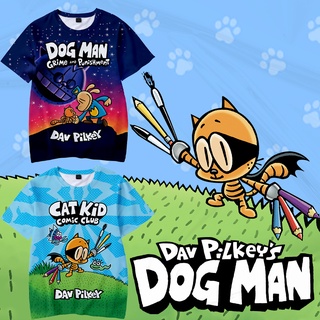 เสื้อยืดแขนสั้น พิมพ์ลายกราฟฟิค Grime and Punishment Dog Man and Cat สําหรับเด็ก