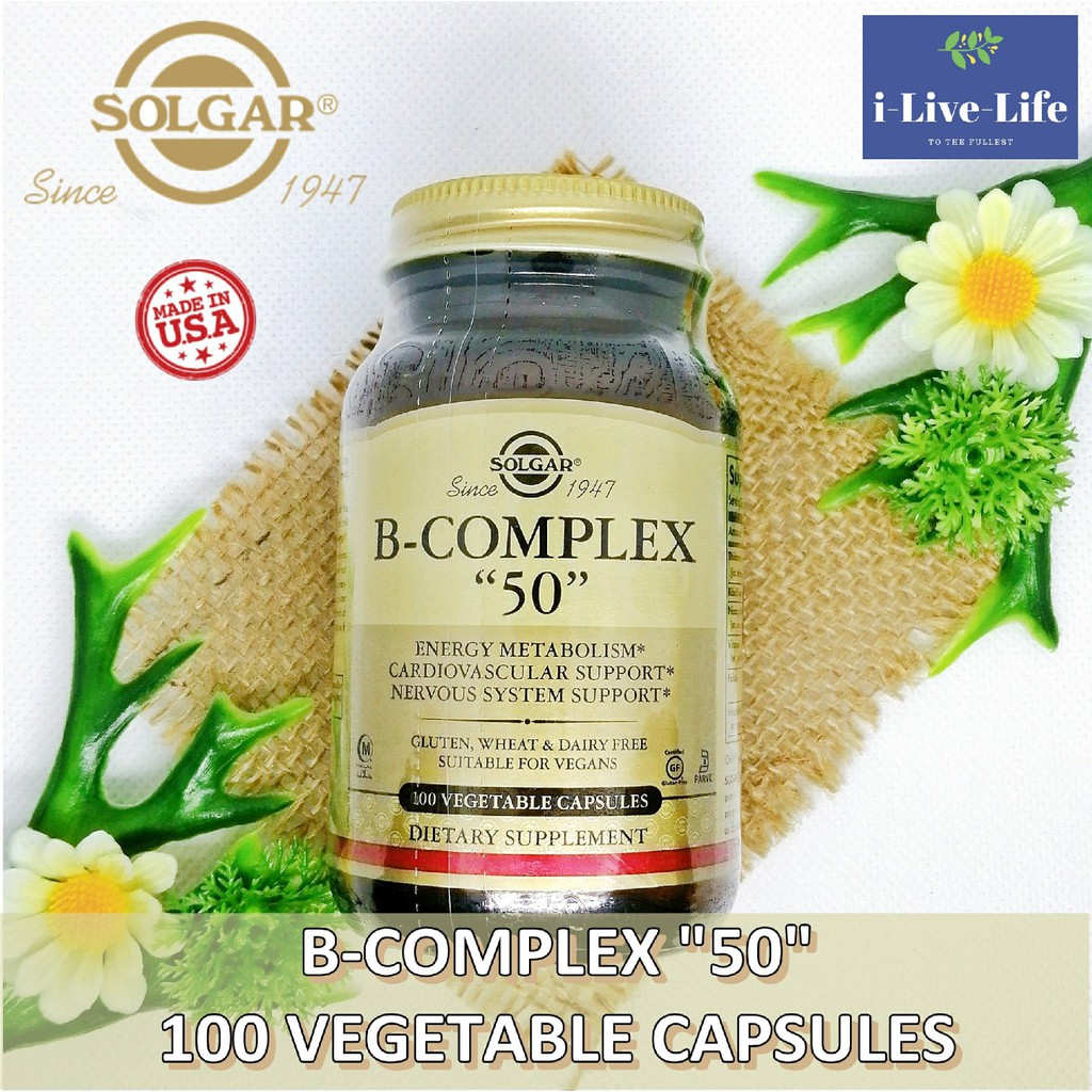 Solgar - B-Complex 50 100 Vegetable Capsules วิตามินบีคอมเพล็กซ์