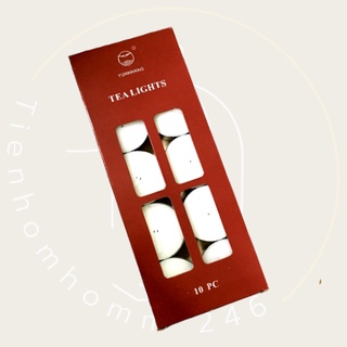 เทียนทีไลท์ เทียนขาว ไร้สี ไร้กลิ่น Tealight บรรจุ 10อัน/แพค
