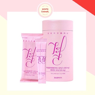 แท้/พร้อมส่ง 🌸สูตรใหม่คอลลาเจน1000mg Lemona Gyeol Collagen Plus 1 กระปุก (2g x 60ซอง)  สีชมพู