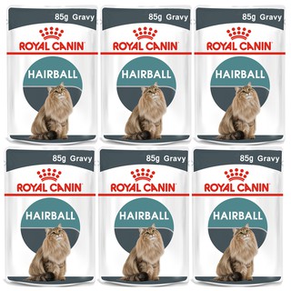 Royal Canin Hairball Care in Gravy Pouch [85g x6] รอยัล คานิน อาหารเปียกแมว สูตรกําจัดก้อนขน