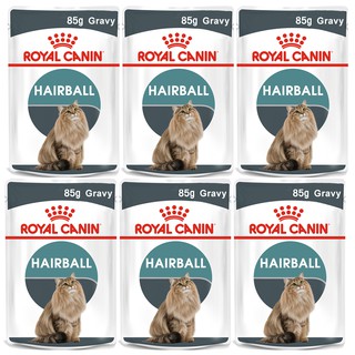 Royal Canin Hairball Care in Gravy Pouch [85g x6] รอยัล คานิน อาหารเปียกแมว สูตรกําจัดก้อนขน