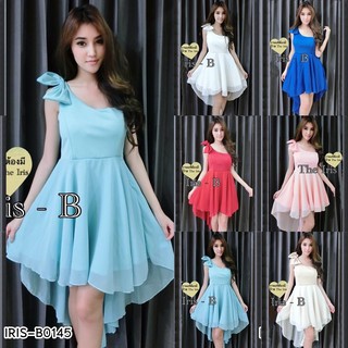 Mini Dress เปิดไหล่แต่งโบว์ [B0145]