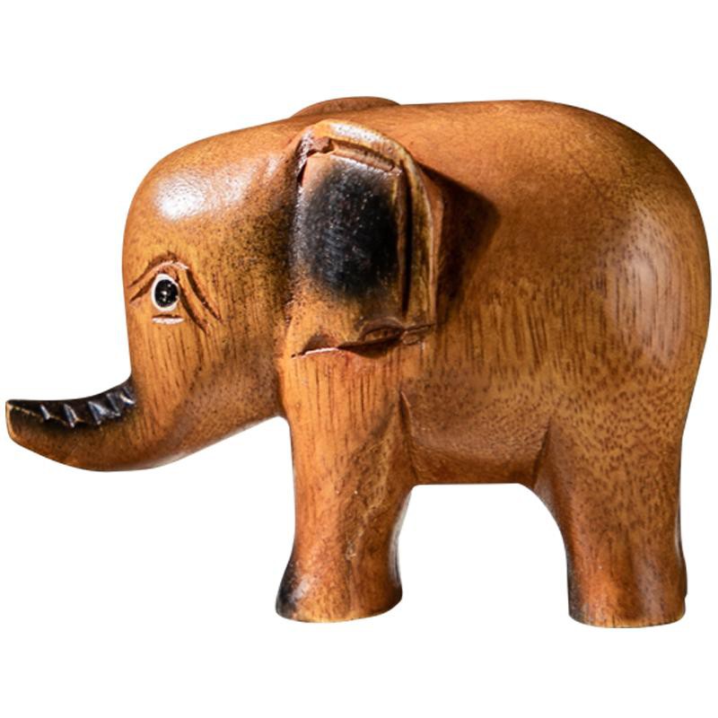 ช้างการ์ตูน ช้างแกะสลัก ช้าง เสริมฮวงจุ้ย ค้าขาย ร่ำรวย ช้างมงคลแกะสลัก สีไม้ ช้างน้อย วางไว้บนโต๊ะ แกะสลักไม้ - รูปที่ 7
