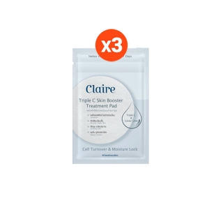 Claire Triple C Skin Booster Treatment Pad (แบบซองพกพา 7 แผ่น 3 ซอง)