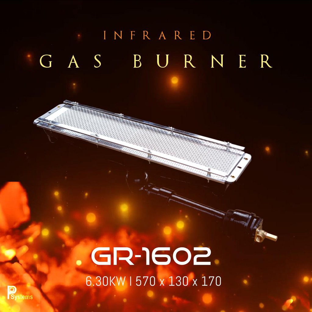 หัวเตาอินฟาเรด GR-1602 (MK-1602) สำหรับอบอุตสาหกรรม ชนิดเหล็กหล่อ ขนาด 570 มม. x 130 มม. *โปรโมชั่น ลดราคาพิเศษ*