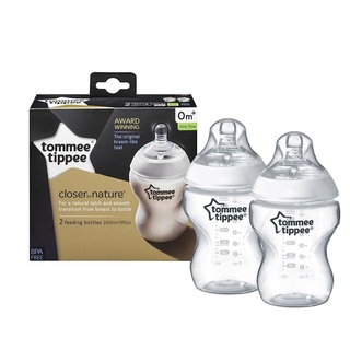 Tommee Tippee ขวดนม ทอมมี่ ทิปปี้ รุ่น Closer to Nature ขนาด 9oz แพ็คคู่ สีใส