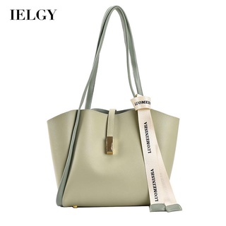 IELGY womens large-capacity all-match commuter shoulder bag with ribbon decoration