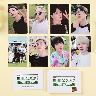 การ์ดรูปภาพ BTS IN THE SOOP2 OFFICIAL Same Photo Card JK V JIN SUGA RM JIMIN J-HOPE HD ขนาดเล็ก คุณภาพสูง สําหรับสะสม 8 ชิ้น ต่อชุด