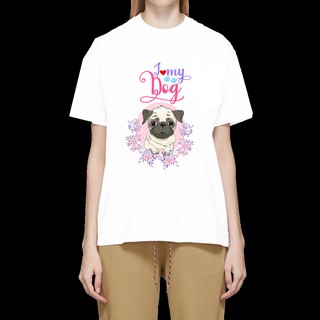 เสื้อยืด เสื้อยืดลายหมา เสื้อยืดสกรีนลายหมา PUG ปั๊ก TDN246