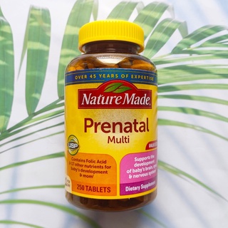 37% OFF Sale!! EXP: 08/2023 วิตามินเตรียมตัวตั้งครรภ์ Prenatal Multi 250 Tablets (Nature Made) วิตามินและแร่ธาตุ 18