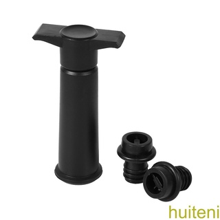 [huite]1 Set Wine Saver Vacuum Bottle Stopper Set 1 Pump+2 Caps Sealing Preserver Wine Drinks Bottle Hat Caps Silicone