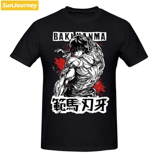 T-shirt  Gildan เสื้อยืดคอกลม แขนสั้น ผ้าฝ้าย 100% พิมพ์ลาย Baki The Grappler Baki Hanma สีขาว สําหรับผู้ชายS-5XL