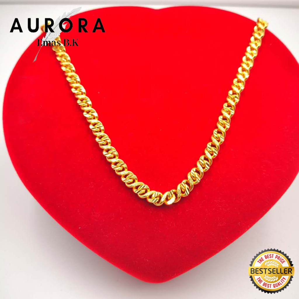 COP 916 Rantai Leher Papan(Lebar0.55/0.060/0.65cm)Emas Korea Gold 999.9 สร้อยคอชุบ EKRLS1PS N85/N80/