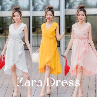 CUTY COLOUR DRESS เดรสผูกข้างสีสันสดใส แต่งระบาย โชว์เรียวขา