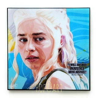 Daenerys Targaryen แม่มังกร แดเนรีส ทาร์แกเรียน ซีรี่ย์ Game of Thrones GOT รูปภาพ​ติด​ผนัง​ pop art ​กรอบรูป​​ ของขวัญ