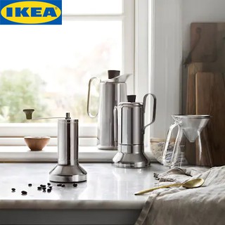IKEA METALLISK เมทัลลิสค์ ชุดทำกาแฟ เครื่องบดกาแฟ กาต้มเอสเปรสโซสำหรับใช้กับเตา, สแตนเลส