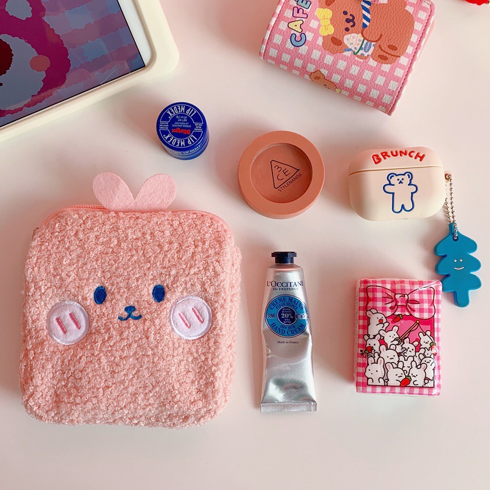 Bentoy Milkjoy ถุงผ้า สำหรับใส่ผ้าอนามัย ลายหมี กระต่าย ส้ม ดอกไม้น่ารัก สไตล์เกาหลี สำหรับสตรี