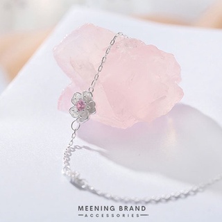 MeeningBrand ❥ สร้อยข้อมือเงิน PINK DIAMOND SAKURA [01-0034]