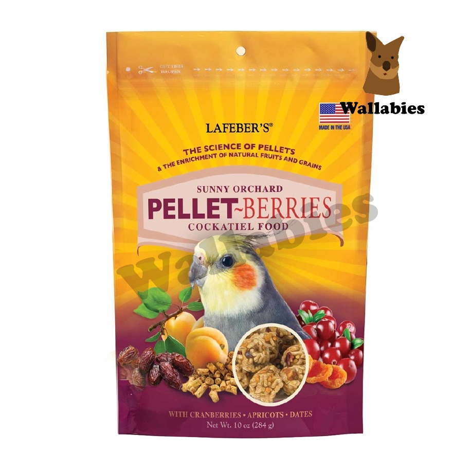 Lafeber Pellet-Berries for Cockatiels(284g.) อาหารเม็ดนกคอกคาทีลผสมเบอร์รี่แอปริคอตและธัญพืชเกรดพรีเ