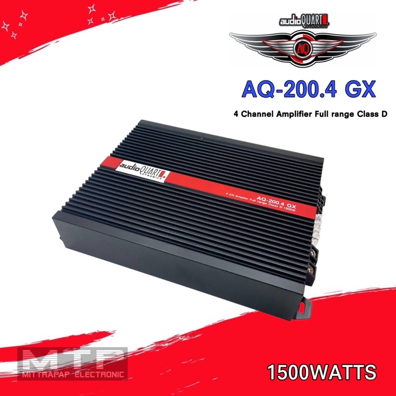 เพาเวอร์แอมป์ คลาสD 4CH AUDIO QUART รุ่น AQ-200.4 GX จะขับกลางแหลม หรือขับซับเสียงดีมาก