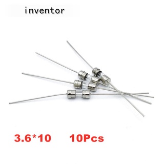 หลอดแก้วฟิวส์เป่าเป่าเป่าลม 3.6X10 มม. 0.1A 0.5A 1A 1.5A 2A 3A 3.15A 4A 5A 6.3A 8A 10A 15A Amp 250V 10 ชิ้น/ชุด