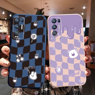 เคสซิลิโคนนิ่ม ขอบตรง ลายหมีเชอร์รี่ สําหรับ OPPO Reno6 Z 5G Reno 5 Pro 4 4G 3 Reno2 Z F