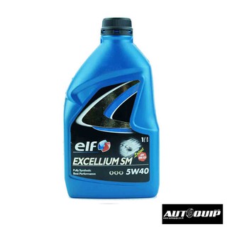 ELF EXCELLIUM SM 5W40 1 L. สำหรับรถยนต์เบนซิน (สินค้าเกรด B) ฉลากไม่สมบูรณ์