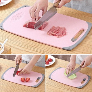 Eco cutting board เขียงรองหั่นอเนกประสงค์ พร้อมชุดมีด 3 ขนาด