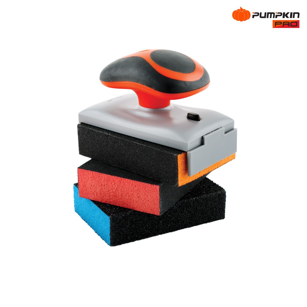 PumpkinPro พัมคินโปร ชุดด้ามจับฟองน้ำกระดาษทราย รุ่นด้ามหมุนแพ็ค 3 ก้อน PRO-3PSR