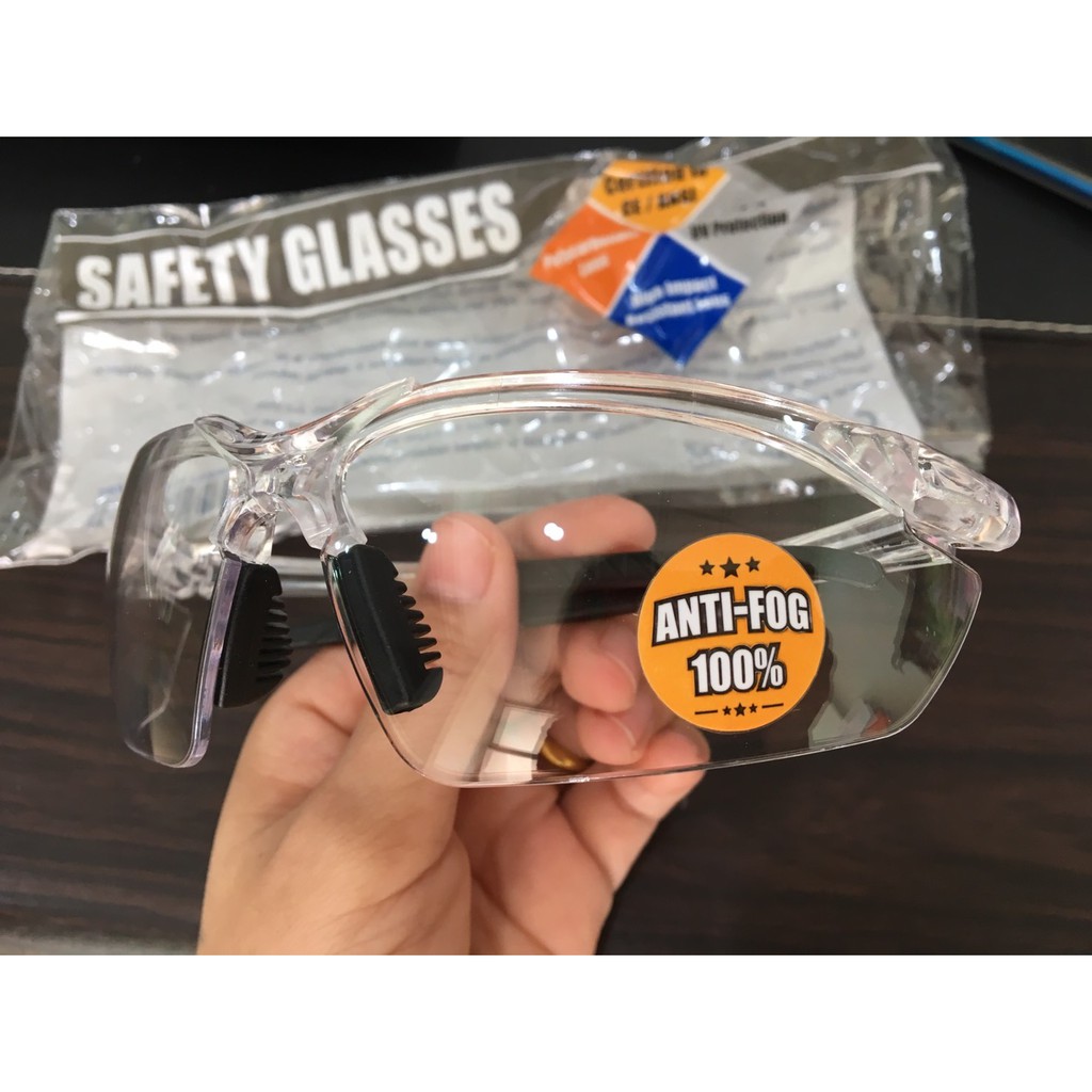 แว่นตาเซฟตี้ แว่นตานิรภัยทรงสปอร์ต กันฝ้า100% รุ่น740