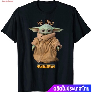 ผ้าฝ้าย 100%เสื้อยืดกีฬา Star Wars The Mandalorian The Child Cute T-Shirt Mens Womens T-shirtsS-3XL