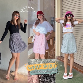 ✨Wrap Skirt กระโปรงป้ายหน้าผูกโบว์ กระโปรงผ้าผูกรอบตัว ลายน่ารักมาก