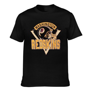 ผ้าฝ้ายคอกลมเสื้อยืดผ้าฝ้าย พิมพ์ลายทีมชาติฟุตบอล Washington Redskins ยุค 90S สําหรับผู้ชายfrom S-4XL