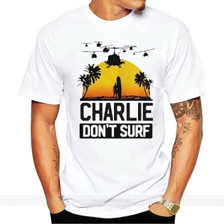 [S-5XL]เสื้อยืดคอกลม แขนสั้น ผ้าฝ้าย 100% พิมพ์ลายภาพยนตร์ Charlie Dont Surf Apocalypse Now Film แฟชั่นสําหรับผู้ชาย