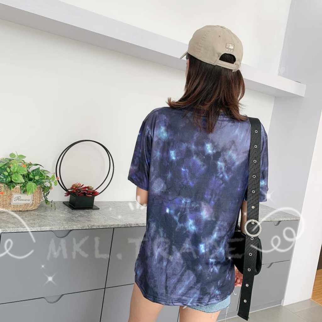 SHOP_MKL🌿เสื้อยืดลายมัดย้อม สกีนอักษร ทรง oversize #9735 - รูปที่ 7